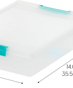 Alternative view of IRIS USA Storage Bins with Lids |Made in USA| 6 Qt - (4-Pack) - Clear | Sensory Craft Organizers. Plastic Clip Box Totes. Flat Containers for Organizing Paper. Office. Art & Study Supplies