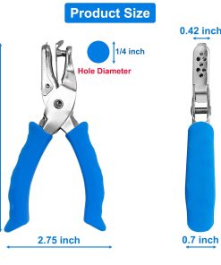 Alternative view of Single Hole Punch 1/4 Paper Hole Puncher for Crafts. One Hole Puncher with Blue Soft Grip Handle for Kids and Adults. Handheld Circle Punch for Paper Crafts in Home. Office. Classroom